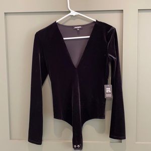 Black velvet bodysuit-xs